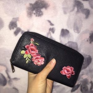 Floral Fake Leather Wallet